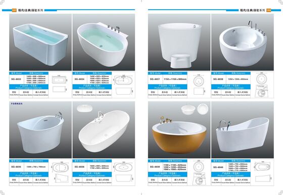 Contemporary Bathroom Tubs Soaking Bath Tub 1500mm-2200mm Length