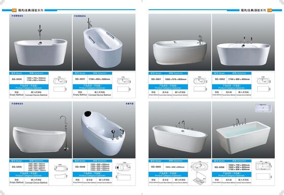 Contemporary Bathroom Tubs Soaking Bath Tub 1500mm-2200mm Length