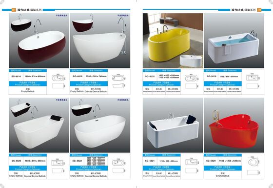 Polished Finish Modern Bathroom Bathtub Designer Freestanding Bath 600mm 580mm Height