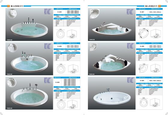 Sleek Design Concealed Bathtub Round Jacuzzi Tub Acrylic For Body Rejuvenating