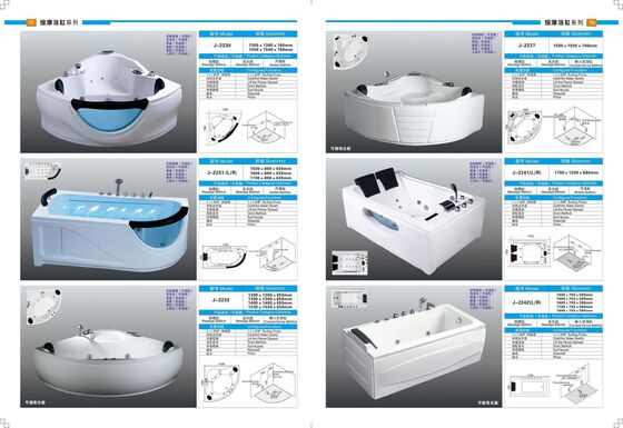 Body Relaxing Water Massage Bathtubs With Air Bubbles CE SASO ISO9001 Certified