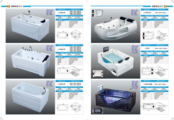 Antibacterial Rectangular Freestanding Tub Wall Mounted Bathtub With 6 Air Bubble Jets