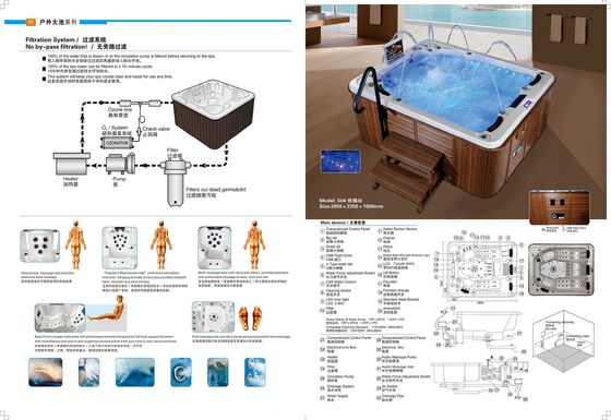 Computerized Big Jacuzzi Tub Outdoor Oversized Bath Tub Automatic Deodorization