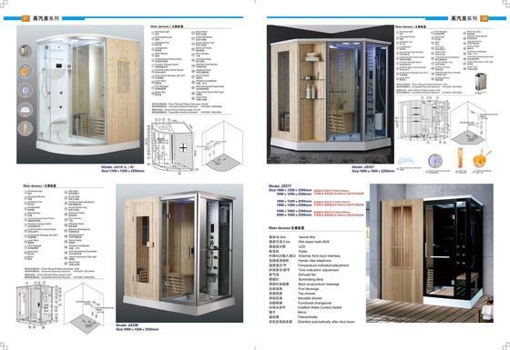 Graceful Bathroom Steam Room Enclosure Wooden Steam Room 1000mm 1200mm 1300mm Width