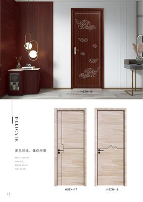 Customizable Eco Friendly Solid WPC Door With Wood Grain Veneer Anti Termite