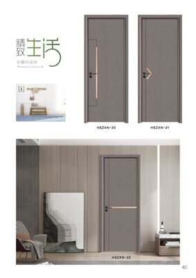 45mm Heat / Sound Resistant Toilet WPC Bathroom Doors With 180mm Frame