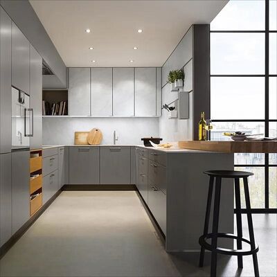 Flame Retardant Kitchen Storage Cabinets With Customizable Shelving