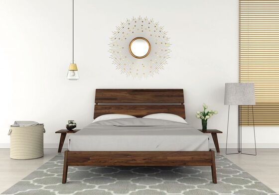 Stylish Modern Wooden Bed Commercial Indoor Furniture Easy Installation