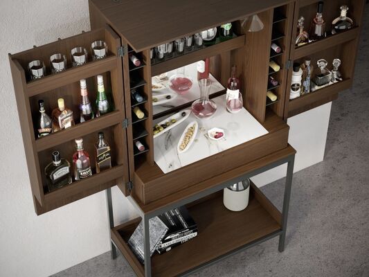 Vintage Decro Indoor Home Furniture  Home Bar Cabinet Sleek Design Multi Purpose Use