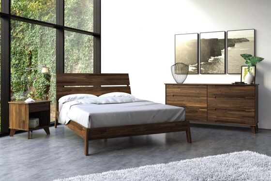 Customizable Rustic King Size Bed Modern Indoor Furnitures Environmental Friendly