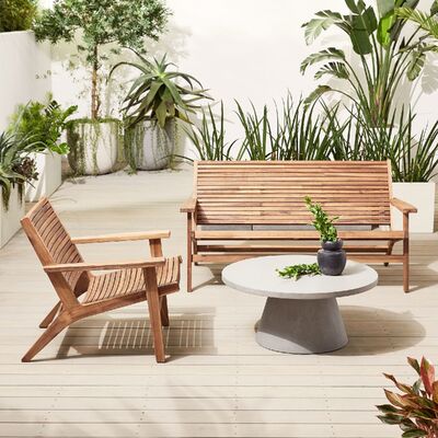 Easy Assembly Outdoor Wooden Furniture Sofa Chair With UV Resistant PE Rattan