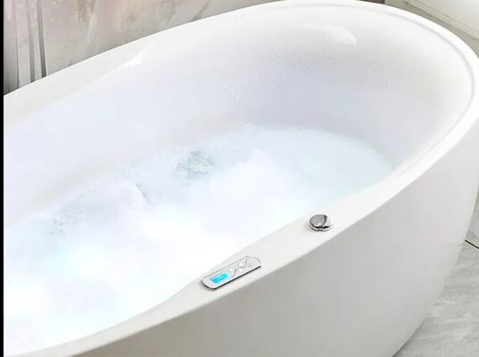Space Saving Oval Freestanding Tub Contemporary Soaking Tub Simple Design