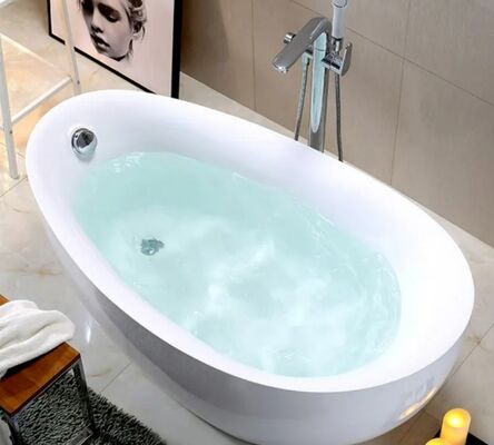 Customization Oval Stand Alone Bathtub Egg Shaped Freestanding Bath Space Saving
