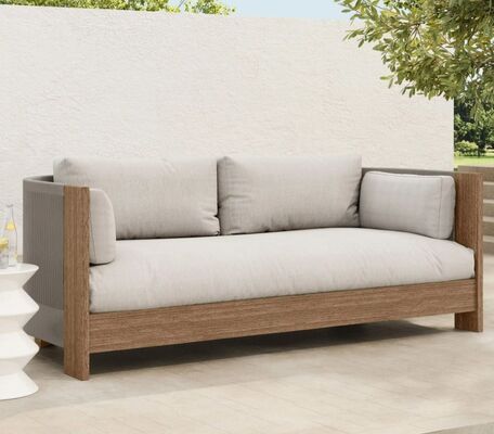 Comfortable Wood Patio Furniture Set Wood Outdoor Sectional Weather Resistance