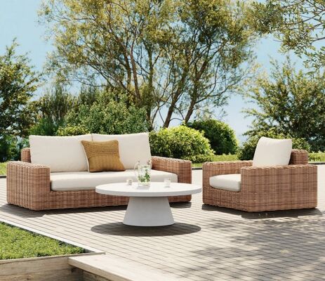 White and Brown Aluminum Garden Seating / Patio Furniture Collections for Poolside