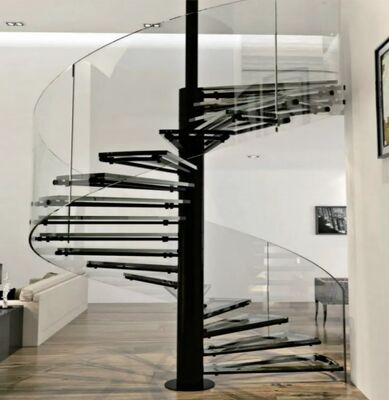 High Durability Metal And Glass Banister SS Railing With Glass Mirror Polished