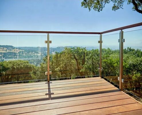 Modern Stainless Steel And Glass Balcony Railings High Secure And Sturdy