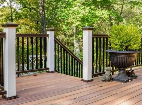 Easy To Clean Metal Glass Railing Steel Balcony Balustrade Aging Resistance