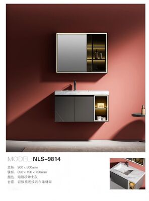 Modern Double Bowl Bathroom Sink with LED Mirror for Hotels