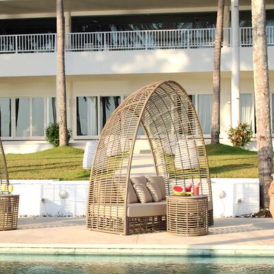 Modern Outdoor Furniture Set with UV-Resistant PE Rattan, 6-Piece