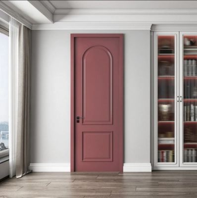 Fire Retardant WPC Door with Customized Handle Position and Door Frame for Courtyard Use