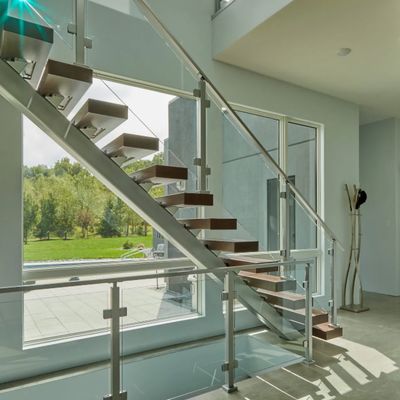 Wood And Glass Steel And Glass Handrail Perfect For Pastoral And Simplicity Design Styles