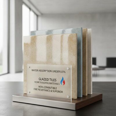 Glazed Ceramic Tiles with Water Absorption Under 0.5% Non-combustible Fire Resistance and Scratch Resistant Surface