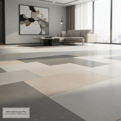 Satin Finish Ceramic Tiles in Various Sizes Offering Scratch Resistant Surface for Modern Interiors