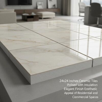 24x24 Inches Ceramic Tiles Polished with Insulation Elegant Finish Enhances Aesthetic Appeal of Residential and Commercial Spaces