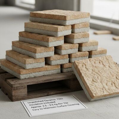 Unpolished Ceramic Tiles Insulation Included Approximately 2.5 to 3.5 Kg Per Tile and Easy to Maintain Surface Covering