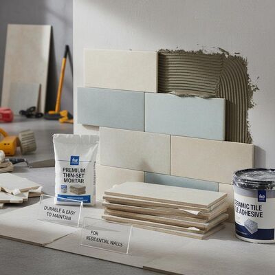 Ceramic Wall Tiles Home Building Materials Thin-set Mortar Or Adhesive Installation Method Durable and Easy to Maintain for Residential Walls