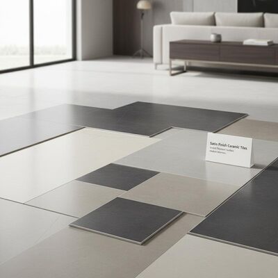 Satin Finish Ceramic Tiles in Various Sizes Offering Scratch Resistant Surface for Modern Interiors