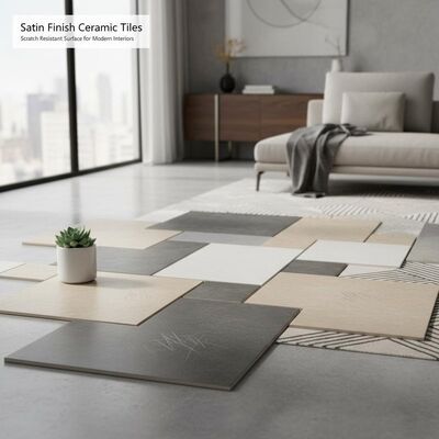 Satin Finish Ceramic Tiles in Various Sizes Offering Scratch Resistant Surface for Modern Interiors