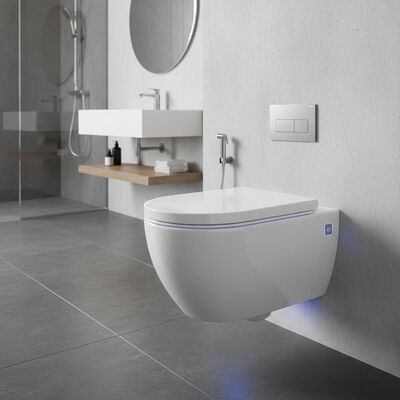 Ceramic Sanitary Ware with Automatic Deodorization 304 Stainless Steel Bracket and Glossy Finish for Modern Bathrooms