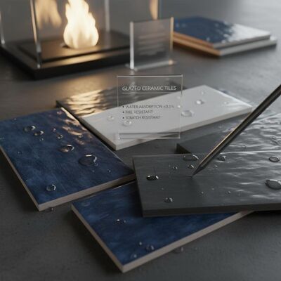 Glazed Ceramic Tiles with Water Absorption Under 0.5% Non-combustible Fire Resistance and Scratch Resistant Surface