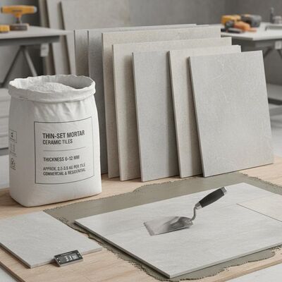 Thin-set Mortar Ceramic Tiles Thickness 6-12 Mm Approximately 2.5-3.5 Kg Per Tile Designed for Commercial and Residential