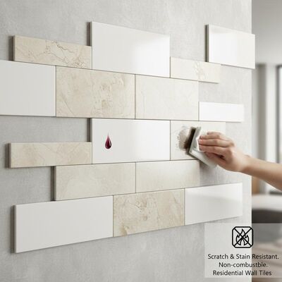 Scratch Resistant and Stain Resistant Ceramic Wall Tiles Non-combustible Home Building Materials for Residential Walls