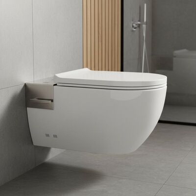 Ceramic Sanitary Ware with Automatic Deodorization 304 Stainless Steel Bracket and Glossy Finish for Modern Bathrooms
