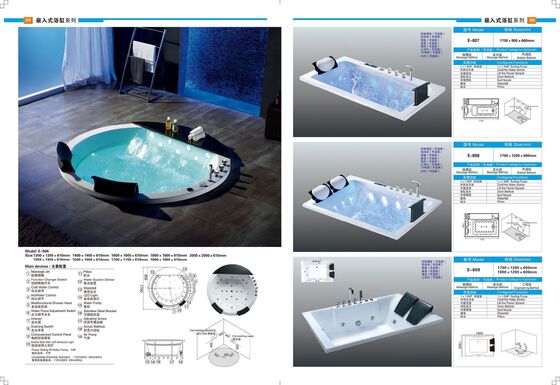 Rectangular Embedded Bathtub Jacuzzi Massage Bathtub Sleek Design  Customised