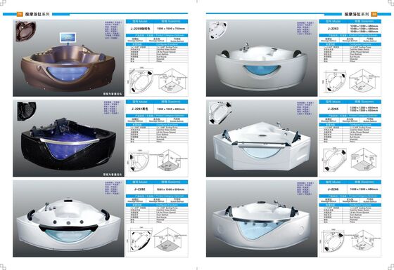 Surface Polished Hydro Massage Bath Tub Bubble Massage Tub 1500mm Length