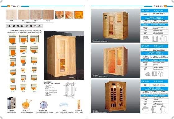 Graceful Bathroom Steam Room Enclosure Wooden Steam Room 1000mm 1200mm 1300mm Width