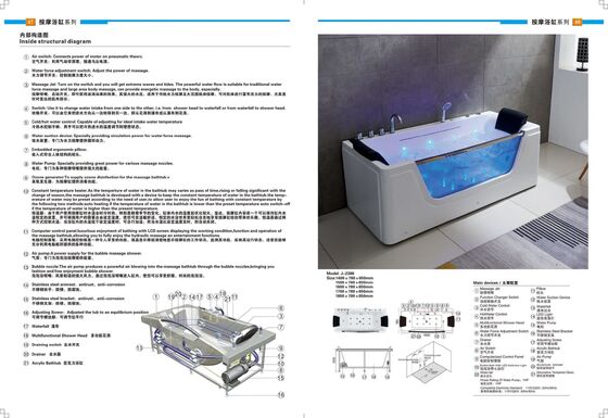Sophisticated Look Rectangular Whirlpool Tub Rectangle Jacuzzi Bathtub Customization