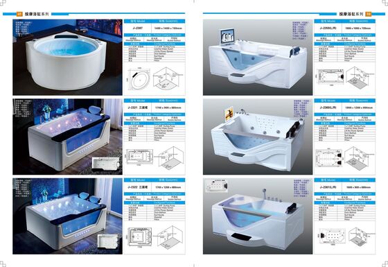 Sophisticated Look Rectangular Whirlpool Tub Rectangle Jacuzzi Bathtub Customization