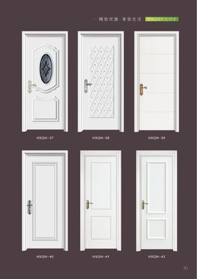 Water Repellent WPC Flush Door WPC Toilet Door With PVC Film Design