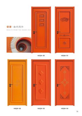 Customized Size 45mm Interior WPC Door Flat Laminate Swing Bedroom Door