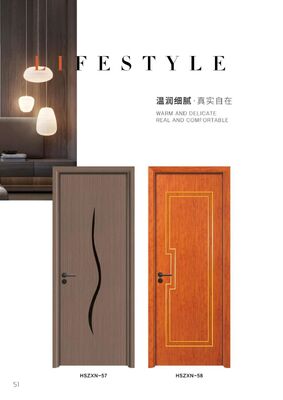 Modern Swing Interior WPC Door With Customized PVC Film 2500mm*1100mm