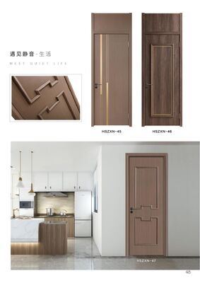 0.14mm-0.20mm PVC Film WPC Flush Door WPC Interior Doors Commercial