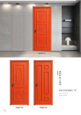 Stylish Hotel Interior WPC Door Full PVC Painted With Solid Wood Door Frame Kits