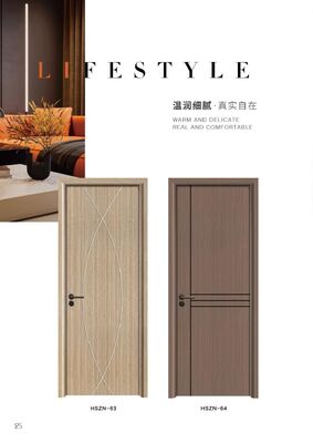 Customizable 60mm-100mm Interior WPC Door Flat WPC Laminate Doors