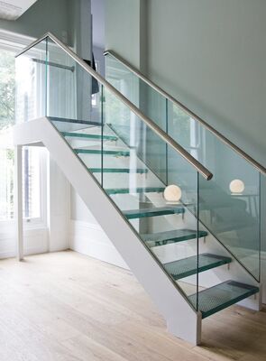 Modern And Sturdy Glass / Stainless Steel Handrail With Easy Maintenance